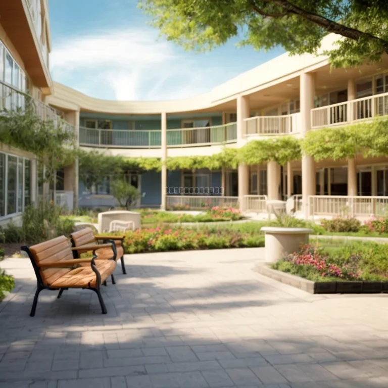 リゾートの屋外庭園の風景